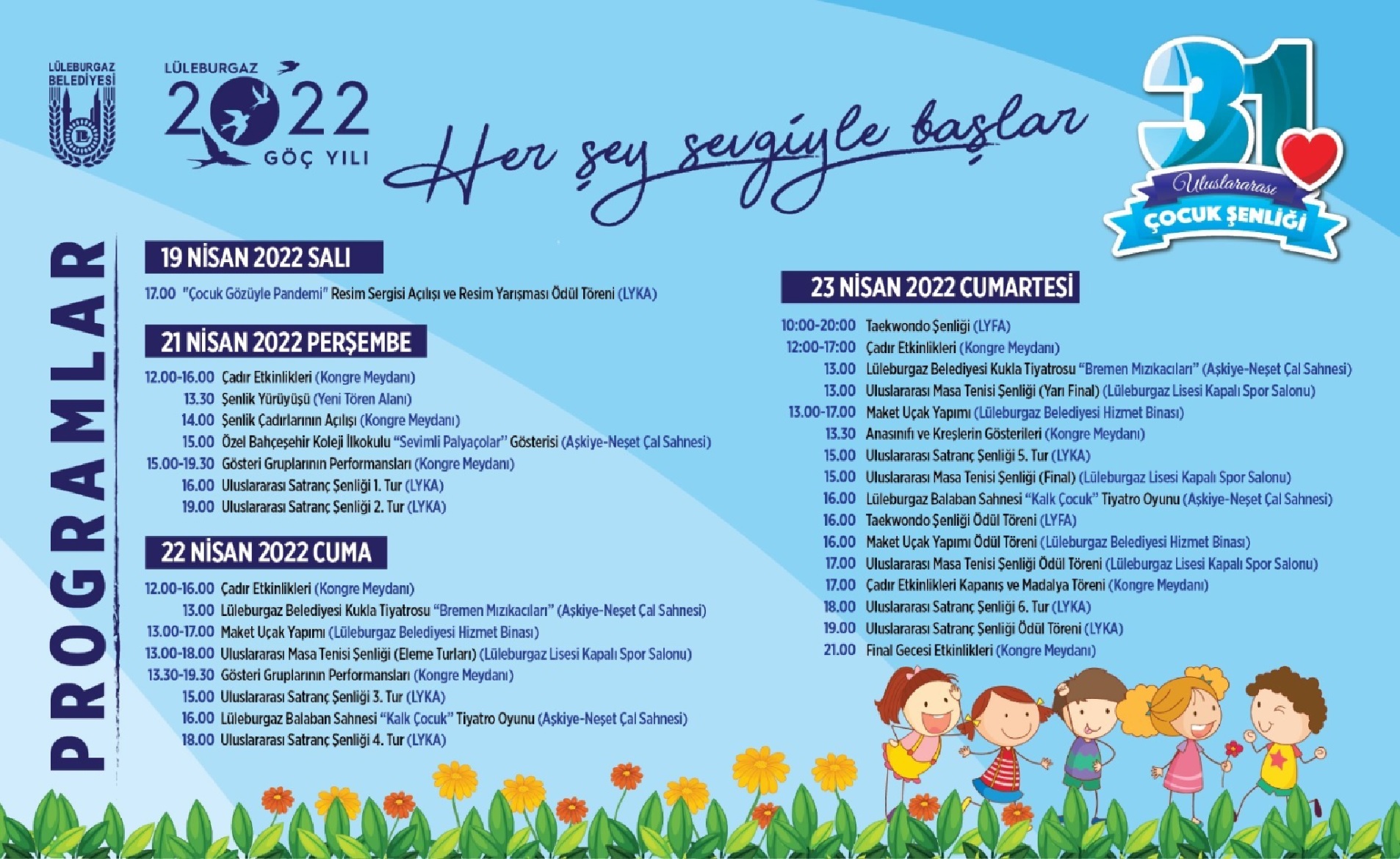 Lüleburgaz'da Uluslararası Çocuk Şenliği başlıyor!