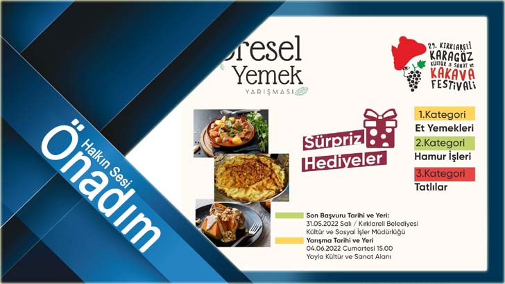 Yöresel yemek yarışması başvuruları başladı