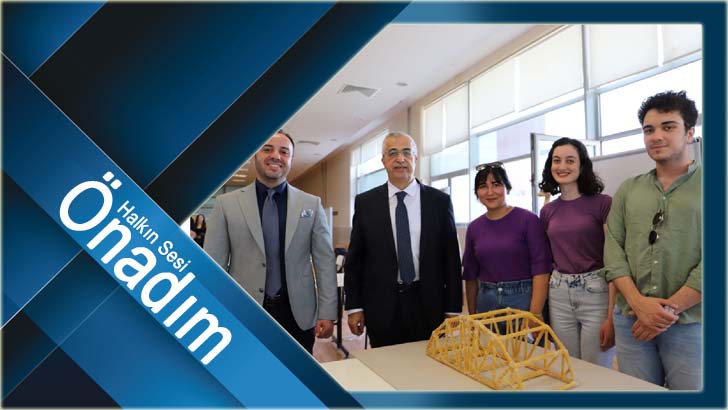 Üniversitede makarnadan köprü tasarım yarışması yapıldı