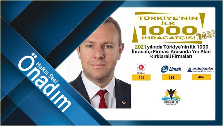 İlk 1000 arasında Kırklareli’den 3 firma