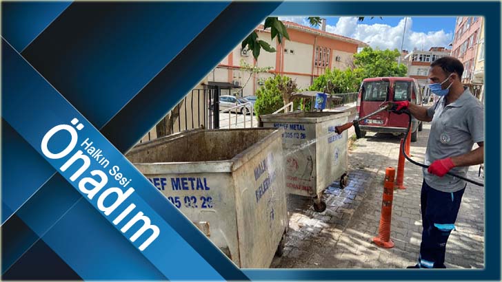 ÇÖP KONTEYNERLERİ YIKAMA VE DEZENFEKTE ÇALIŞMALARI DEVAM EDİYOR