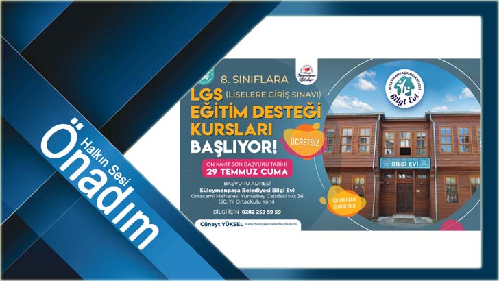 Bilgi Evi LGS Kursları için son başvuru tarihi 29 Temmuz