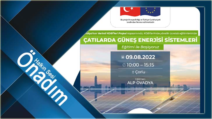 Çatılarda Güneş Enerjisi Sistemleri Eğitimi düzenlenecek