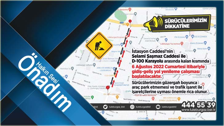 Lüleburgaz İstasyon Caddesi yenileniyor!