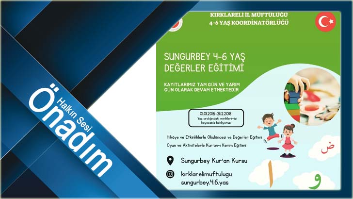 4-6 Yaş Kuran Kursu Tam Gün Eğitim Dönemi Başladı