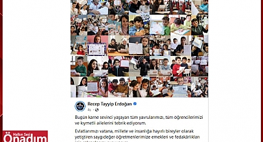 Cumhurbaşkanı Erdoğandan tebrik mesajı