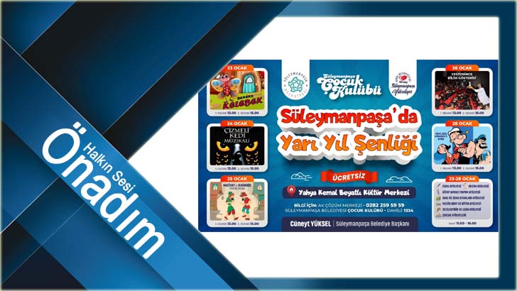 Süleymanpaşa Belediyesinden çocuklara Yarıyıl Şenliği