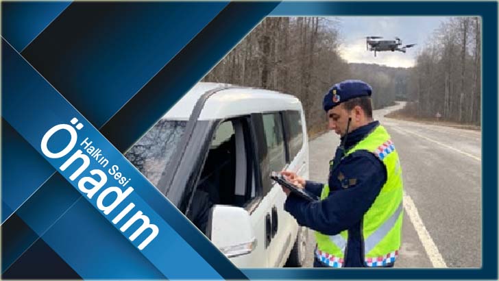 Jandarmadan drone ile trafik denetimi