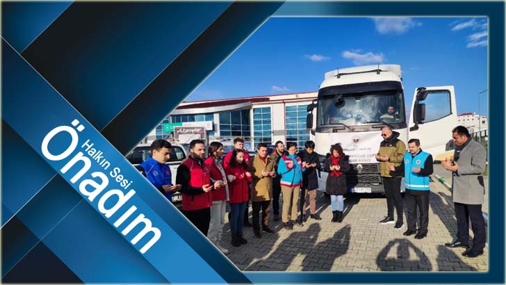 Kırklareli halkının yardım tırı dualarla uğurlandı