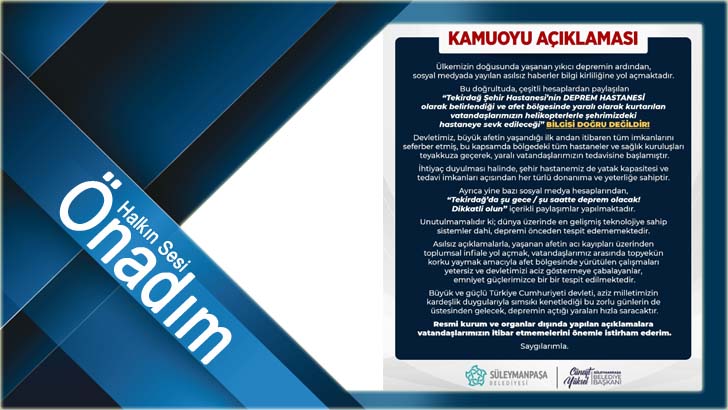Başkan Yüksel sosyal medyada yayılan asılsız iddialara açıklık getirdi