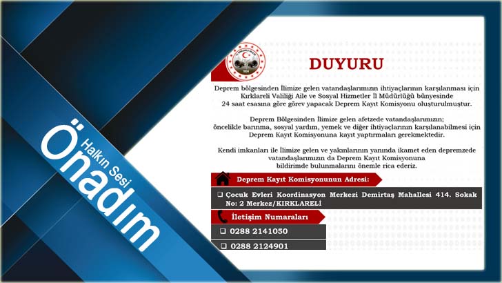 Deprem Kayıt Komisyonu oluşturuldu