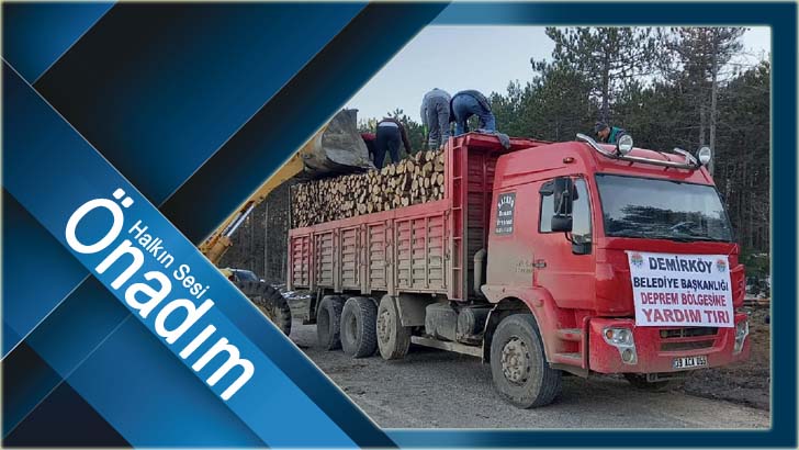 Deprem bölgesine yakacak odun yardımı sürüyor