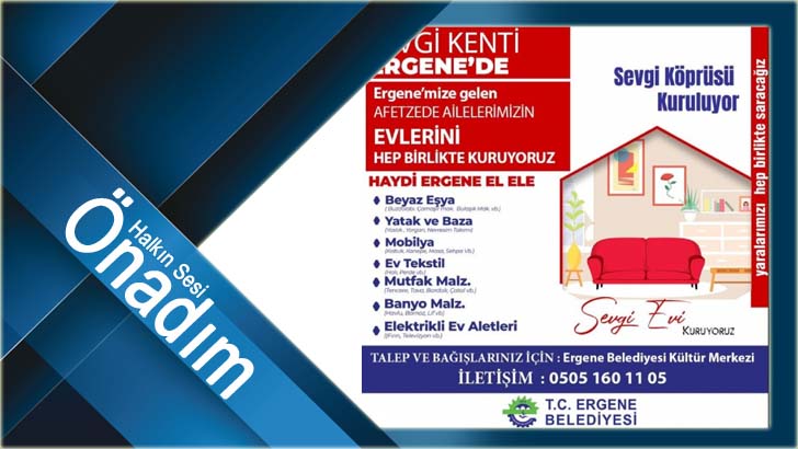 Ergenede Depremzede Aileler İçin Sevgi Köprüsü Kuruldu