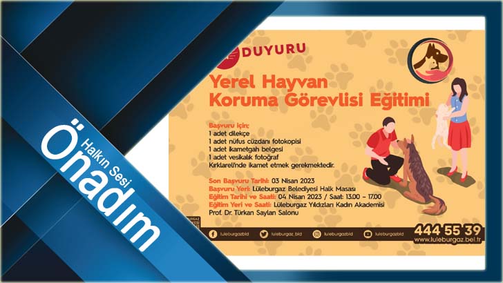 Yerel Hayvan Koruma Görevlisi Eğitimi başlıyor!