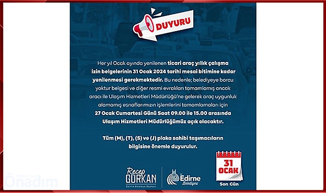 Son Tarih 31 Ocak!