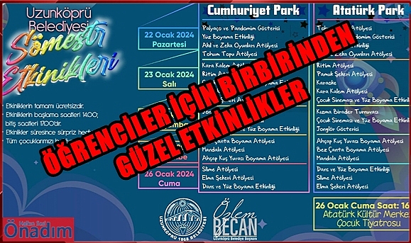 Uzunköprü Belediyesinden Öğrencilere Sömestr Sürprizi