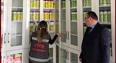Vize'de Bitki Koruma Ürünlerinin Bayilerine Denetim Yapıldı