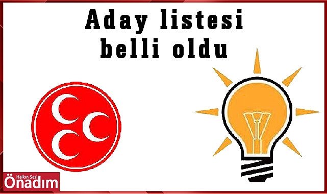 Aday listesi belli oldu