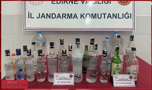 Jandarmadan Sahte Alkol Baskını; Şişe Gerçek İçindeki Sahte!