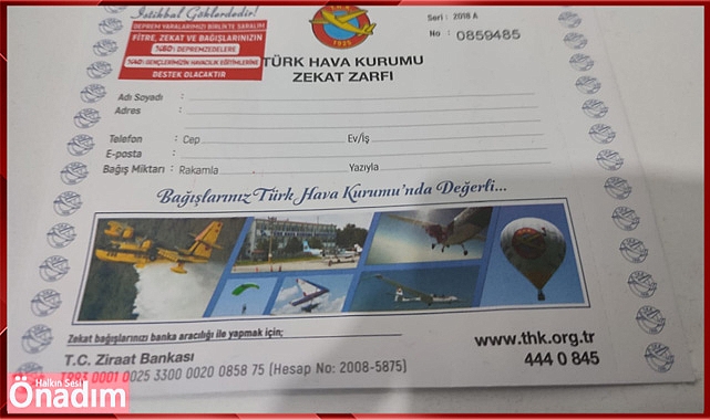 THK'nın fitre ve zekat zarfları dağıtımına başladı