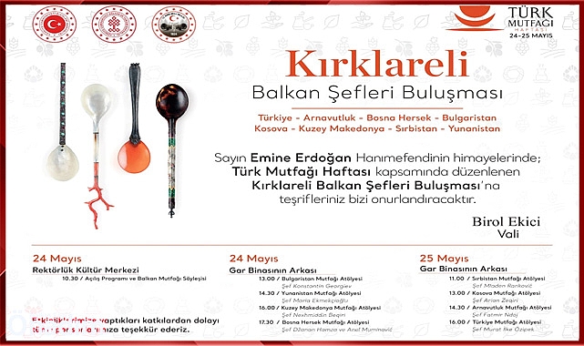 Balkan Şefleri Kırklareli'de bir araya gelecek