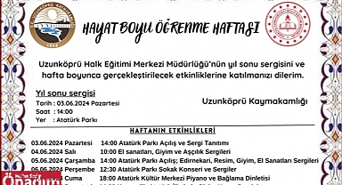 Uzunköprü Halk Eğitimi Merkezi'nin Yıl Sonu Sergisi Açılıyor