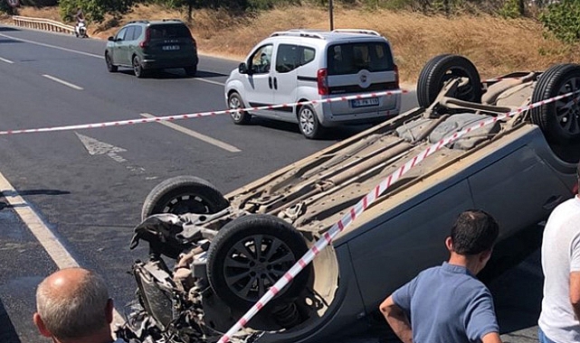 Devrilen Otomobilin Sürücüsü Yaralandı