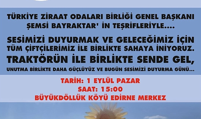 Hakkını Aramak İsteyen Çiftçi Haydi Büyükdöllük’e!