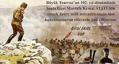 Vali Ekici, Büyük Taarruz'un 102. Yıl Dönümünü Kutladı
