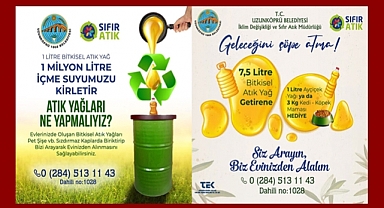 7,5 Litre Atık Bitkisel Yağı Ver 1 Litre Ayçiçeği Yağını Kap!