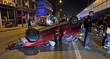 Aracın takla atması sonucu 4 kişi yaralandı