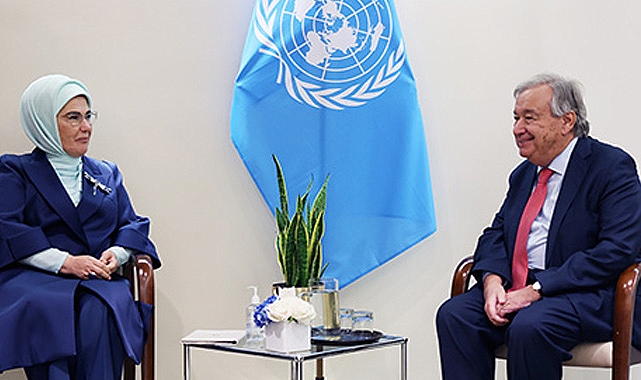 Emine Erdoğan, BM Genel Sekreteri Antonio Guterres ile görüştü