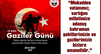 Kırklareli Valisi Birol Ekici; “Mukaddes vatanımız; varlığını milletimize adamış kahraman şehitlerimizin ve gazilerimizin bizlere emanetidir.”