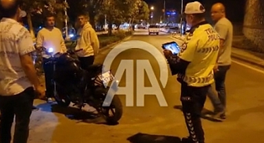 Motosikletin çarptığı kadın yaralandı