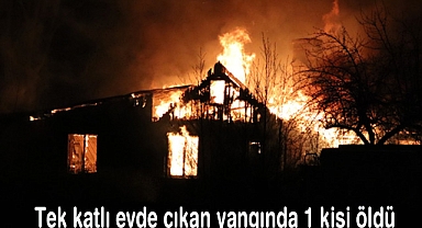 Tek katlı evde çıkan yangında 1 kişi öldü