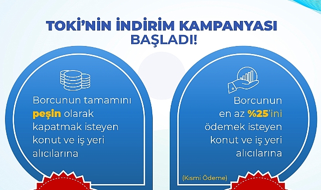 TOKİ’den Yılın Kampanyası Başladı! Borcunu Peşin Ödeyene Yüzde 25…