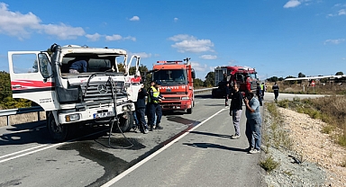 Beton Mikseri ile Tır Çarpıştı 1: yaralı