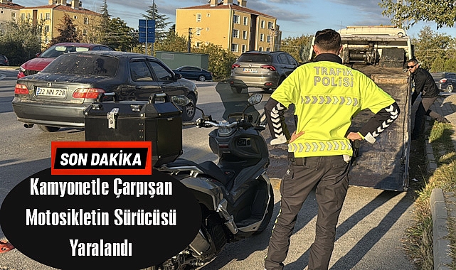 Kamyonetle Çarpışan Motosikletin Sürücüsü Yaralandı