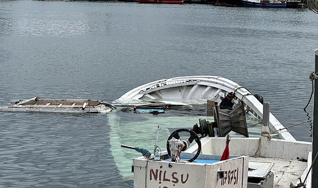Kırklareli'nde ağlara takılan balıkların yüküne dayanamayan balıkçı teknesi battı