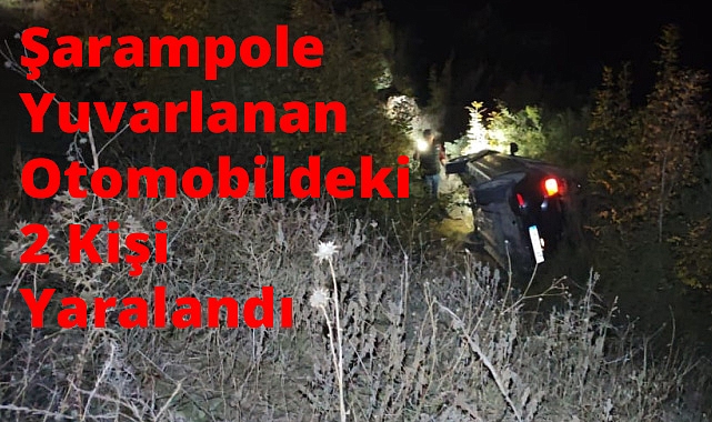 Şarampole Yuvarlanan Otomobildeki 2 Kişi Yaralandı