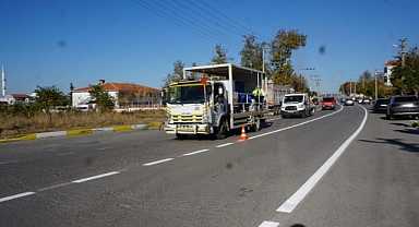Trafik Güvenliği İçin Çizgi Çalışması Yapıldı