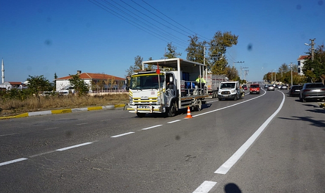 Trafik Güvenliği İçin Çizgi Çalışması Yapıldı