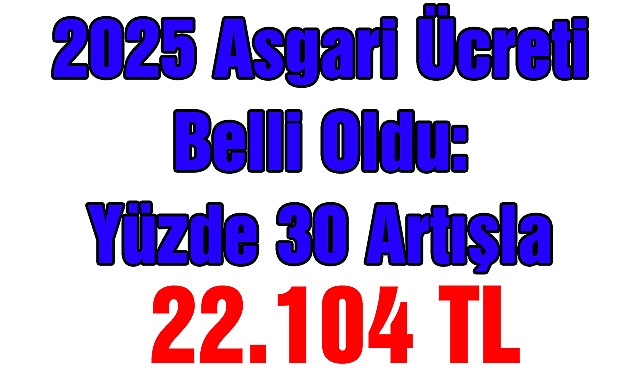 2025 Asgari Ücreti Belli Oldu: Yüzde 30 Artışla 22.104 TL