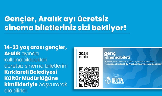 Başkan Bulut'tan Gençlere, Sinema Bileti