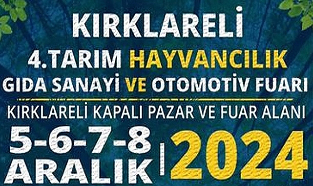 Kırklareli'nde 4 Günlük Fuar Heyecanı Başlıyor