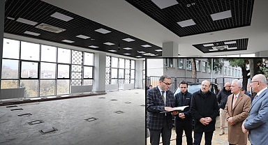 Vali Turan, Halk Kütüphane İnşaatında İncelemelerde Bulundu