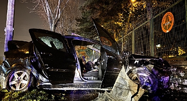 Son Dakika: Ağaca Ve Aydınlatma Direğine Çarpan Otomobildeki 2 Kişi Yaralandı