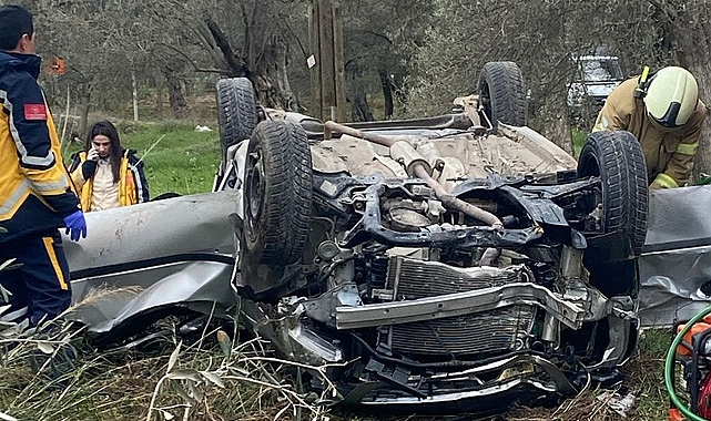 Dehşet! Sürücü Hakimiyetini Kaybetti, Devrilen Otomobildeki İki Kişi Hayatını Kaybetti