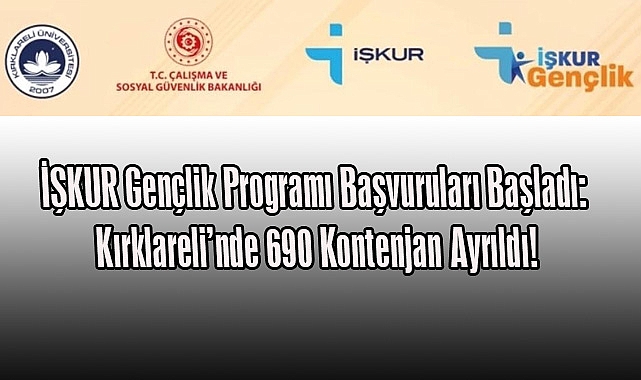 İŞKUR Gençlik Programı Başvuruları Başladı: Kırklareli’nde 690 Kontenjan Ayrıldı!