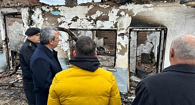 Köy Evinde Yangın: 1 Ölü! Vali Sezer Acılı Aileyi Ziyaret Etti